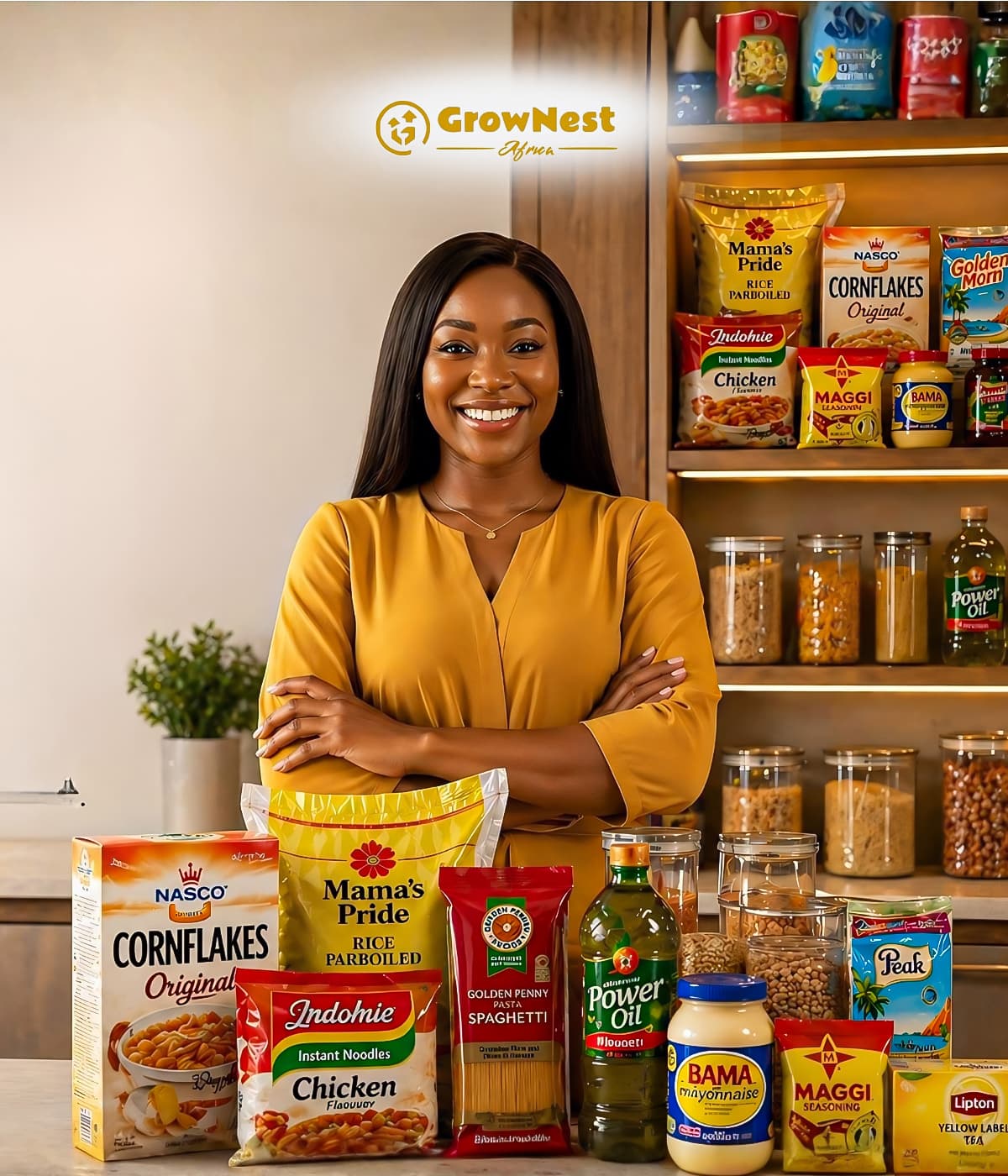 Woman holding GrowNest groceries
