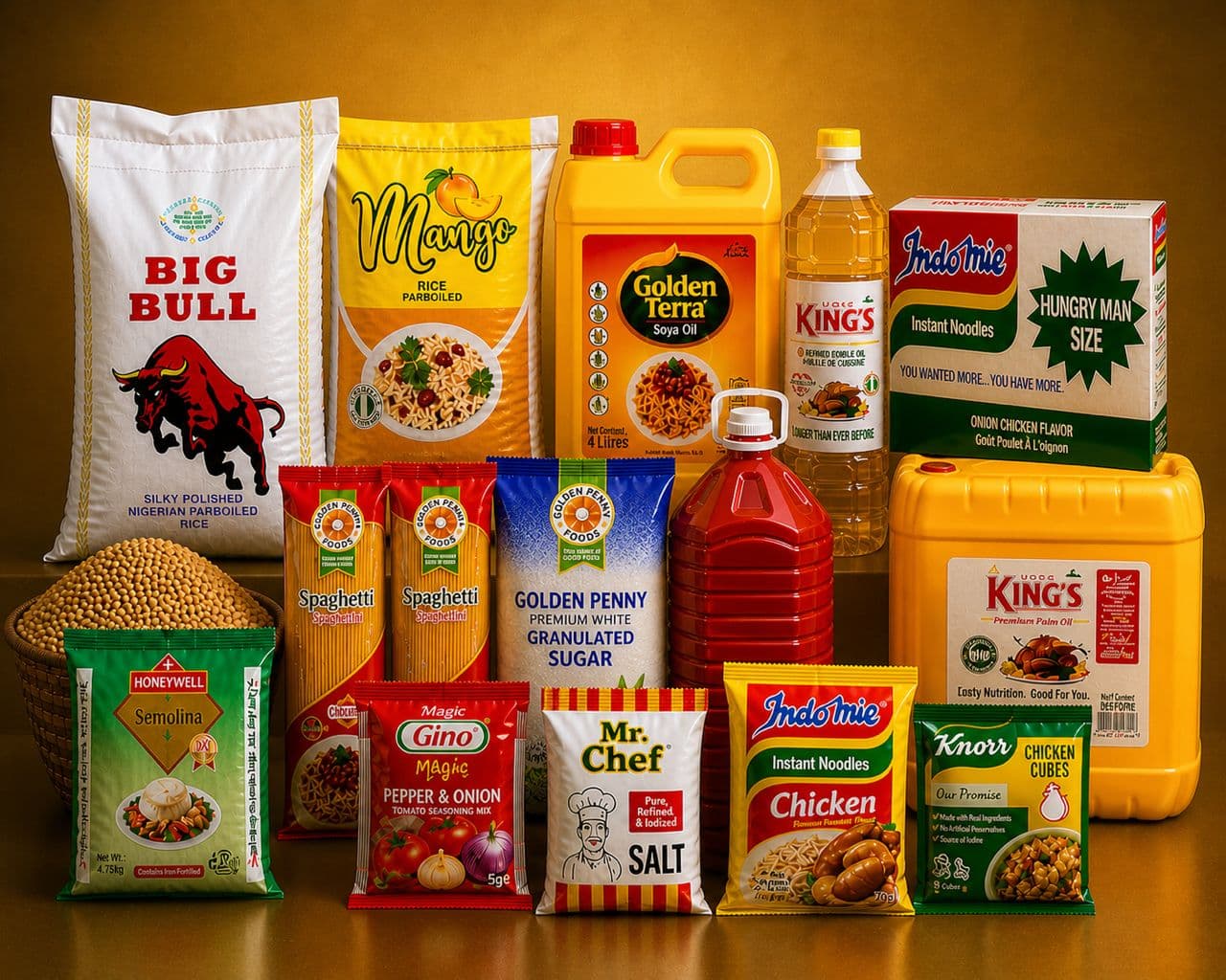 Fresh groceries and ingredients ready for the GrowNest catalog